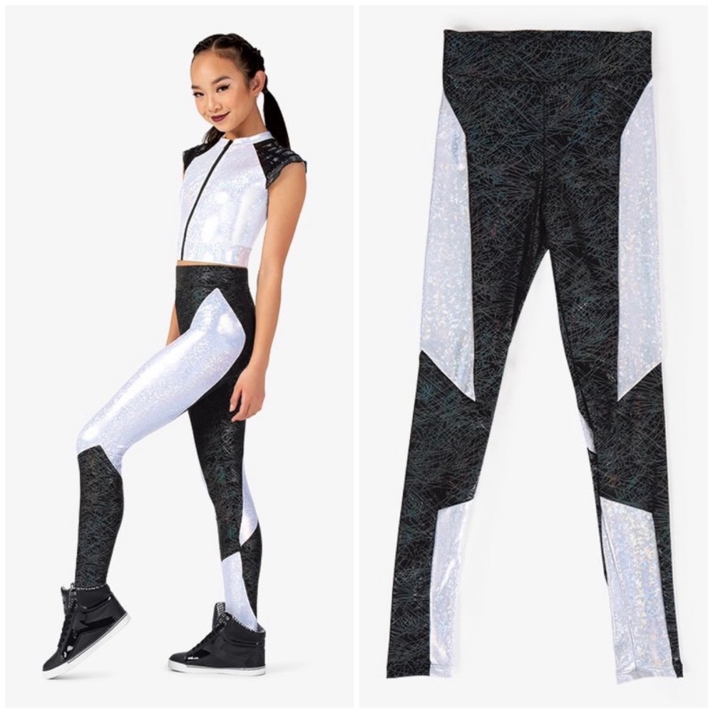 Elisse Womens Performance "Vibing" Dual Print Leggings (Size Small)